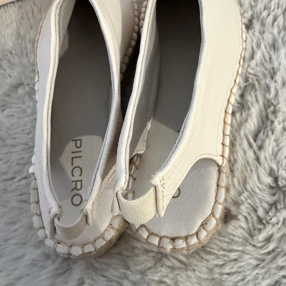 Pilcro Anthropologie and White Leather Espadrille Flats Size 37 Like New - Picture 5 of 6